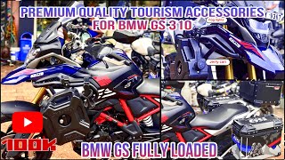 BMW GS310 loaded with Premium Touring accessories  All bike premium Accessories  Goa to Ladakh [upl. by Vincentia713]