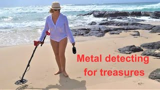 Beach Metal Detecting for Treasures 🌺🌊😎 metaldetecting prospecting treasurehunt [upl. by Ramsdell137]