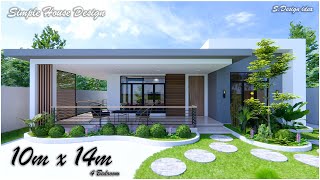 House design idea  10m x 14m 140sqm  4Bedrooms [upl. by Aleit894]