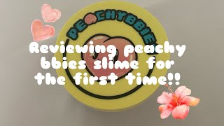 Reviewing peachy bbies slime for the first time  justbella [upl. by Rolyks]