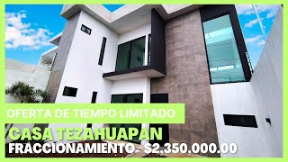 ‼️ PROMOCIÓN ‼️ CASA TEZAHUAPAN 🏡 FRACCIONAMIENTO CUAUTLA ✅ [upl. by Vivie]