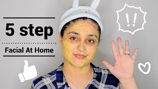 DIY Easy Facial At Home For a Glowy Flushed Skin— SPA AT HOME skinbrighteningfacial [upl. by Yelnek]