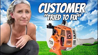 How to Fix a Stihl FS55 FS46 FS45 FS38 Trimmer With Throttle Issues Everything You NEED To Know [upl. by Rases]