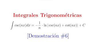 Integral Trigonométrica 06  Integral de cscnx [upl. by Brader]