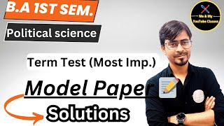 BA 1st Sem Term Test Model Paper 📝 Live Solution Most for Exam Political Science [upl. by Forras238]