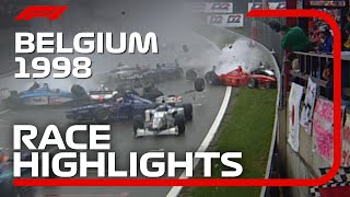 1998 Belgian Grand Prix Race Highlights  DHL F1 Classics [upl. by Brock401]