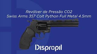 Review Revólver de Pressão CO2 Swiss Arms 357 Colt Python Full Metal 45mm [upl. by Ymaj498]