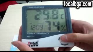 HTC 1 LCD Digital Temperature Humidity Meter [upl. by Nalhsa]