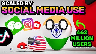 COUNTRIES SCALED BY SOCIAL MEDIA USE  Countryballs Animation [upl. by Luap]