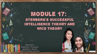 Module 17 Stenbergs Successful Intelligence Theory and WICS Theory [upl. by Tekla]