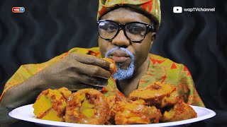 Watch Chief Olododo Eat Spicy Braised Beef Feet Spicy Cow Feet  ASMR  No Talking [upl. by Adeys]