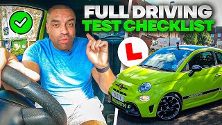 Your FULL Driving Test Checklist Are You Ready To Pass [upl. by Naro]