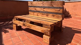 2 Pallet Epal 1 Panchina smontabile  Modular Bench мебель sillones palettenmöbel sofa divano [upl. by Croydon]