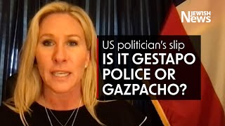 Nazi police or a bowl of soup US congresswomans gazpacho slip goes viral [upl. by Acysej]