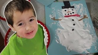 How To Make Puffy Paint Snowman Crafts for Kids 6 [upl. by Laniger]