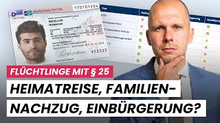 Flüchtlinge mit § 25 AufenthG Heimatreise Familiennachzug Einbürgerung erlaubt [upl. by Idak]