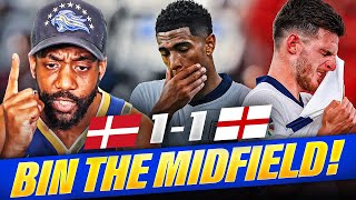 COOKED BIN THE WHOLE MIDFIELD  Denmark vs England  MATCH REACTION [upl. by Yhtomit]