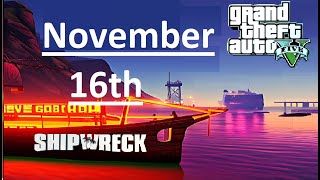 GTA V Online Shipwreck Location For November 16 2024 [upl. by Zacherie]