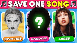 SAVE ONE SONG 🎵 Livies amp  amp Swifties Most Popular Songs  Music Quiz [upl. by Mascia]