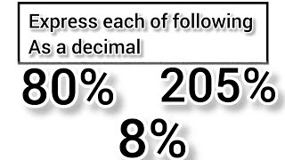 Express each of the following as a decimal [upl. by Deehahs]