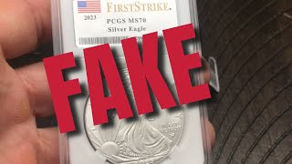 Beware Counterfeit American Silver Eagle in MS70 PCGS Slab  Pay Attention to these Details [upl. by Crowley]