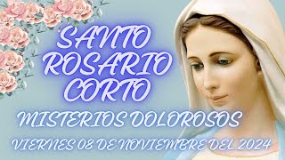 SANTO ROSARIO CORTO DE HOY VIERNES 08 DE NOVIEMBRE DEL 2024  MISTERIOS DOLOROSOS [upl. by Bonnibelle]