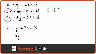 Gleichungssystem mit 3 Variablen Nr 2 Additionsverfahren [upl. by Tennies]
