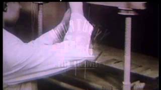 Traditional book binding in the 1950s  Film 18099 [upl. by Longan]