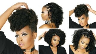 😍 HOW TO STYLE 4C NATURAL HAIR W KINKY CURLY CLIP IN EXTENSIONS  MYFIRSTWIG TASTEPINK [upl. by Mellicent]