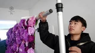 How to make and install fabric cloth flower wall  SummerFlower [upl. by Kelby491]