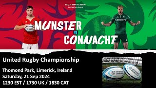 Munster vs Connacht  United Rugby Championship  LIVE Reaction Game Commentary  21 Sep 2024 [upl. by Annawahs117]