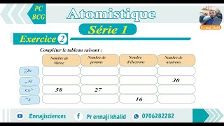 Nombre de protons neutrons électrons exercice 2 série 1 [upl. by Avek200]