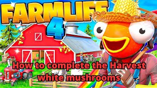 How to complete the Harvest white mushrooms quest on farmlife4 FORTNITE TUTORIAL BLINDGAMES [upl. by Nylssej]