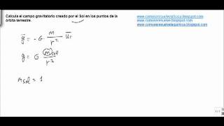 Fisica campo gravitatorio calcular campo creado por el Sol en la Tierra [upl. by Segal]