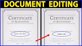 How to Edit Document in Photoshop  Document Editing Photoshop  Document Edit  Certificate Edit [upl. by Ilario]