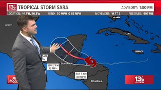 TRACKING THE TROPICS Tropical Storm Sara forms in the Caribbean [upl. by Hercules889]