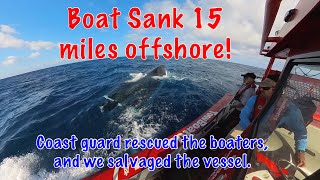 15 Miles Offshore of St Lucie Inlet Parbuckle amp Salvage of a 27 Grady White With Cracked Transom [upl. by Enahsed]