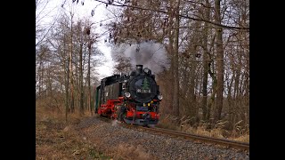 Lößnitzgrundbahn  Dampfzug am letzten Tag des Jahres [upl. by Reynard348]