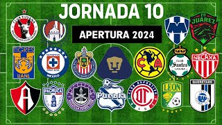 ✅️ JORNADA 10 LIGA MX 2024 🇲🇽🇲🇽🇲🇽 [upl. by Woodall]