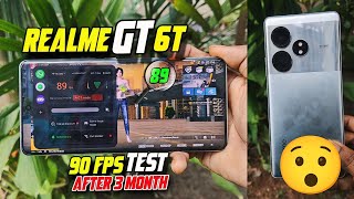 Realme GT 6t After 3 month BGMI TEST with FPS metre  battery drain amp heating test😱 [upl. by Zandra]