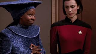 Whoopi Goldberg Star Trek TNG 53 Guinan Ensign Ro friendship [upl. by Igiul886]