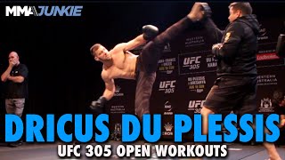 Dricus Du Plessis Brushes Off Disrespectful Fan Question After UFC 305 Open Workout [upl. by Ellohcin507]