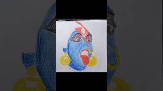 Mahakali drawing pestle maakalidrawing short bristidasartacademy6271 [upl. by Adimra]