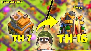 RUSHING MY TOWN HALL 7 ALL THE WAY TO TOWN HALL 16  Clash of Clans NXD Ep6 [upl. by Ru]