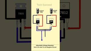 Adjustable Voltage Regulator 24v to 5v And 12v dc Diagram Circuit reels vlog viralshorts [upl. by Hairahcaz199]