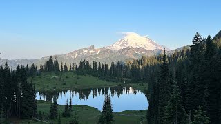 Hike to Summerland Meadow Mount Rainier NP July 2023  Mountains wildflowers butterflies [upl. by Welsh]