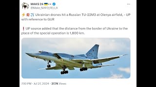 Ukraine Hits Olenya Air Base Near Finland with Drones 1800KM Away Tu22M Reported Hit [upl. by Zetnas]