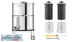 VEVOR 225G Gravityfed Water Filter Countertop System Stainless Steel 4 Filters Review [upl. by Wolbrom]