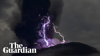 Indonesia’s Ibu volcano erupts forcing nearby villages to evacuate [upl. by Annoif]