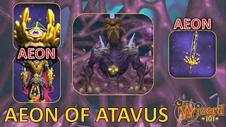 Wizard101  Aeon of Atavus Guide Aeon Hat Robe amp Wand [upl. by Fasano270]